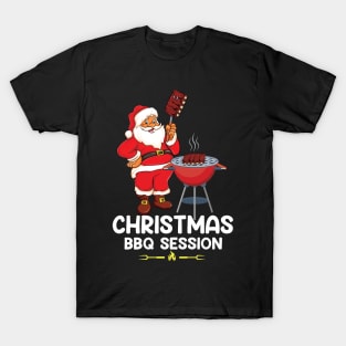 Christmas BBQ Session Tee, Funny Santa Claus Grillers bbq season Gifts T-Shirt